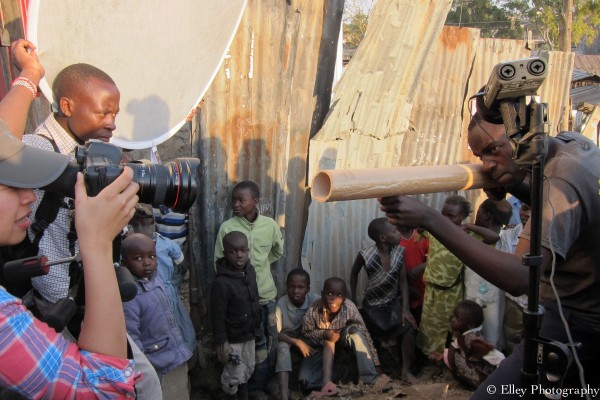 Behind the scene with Elley Ho filming at a slum in Narok Kenya