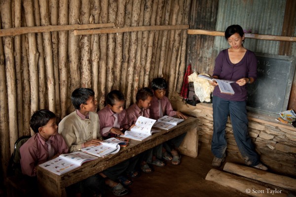 Elley Ho teaching in Nepal through the Nepal Education Initiative Organization