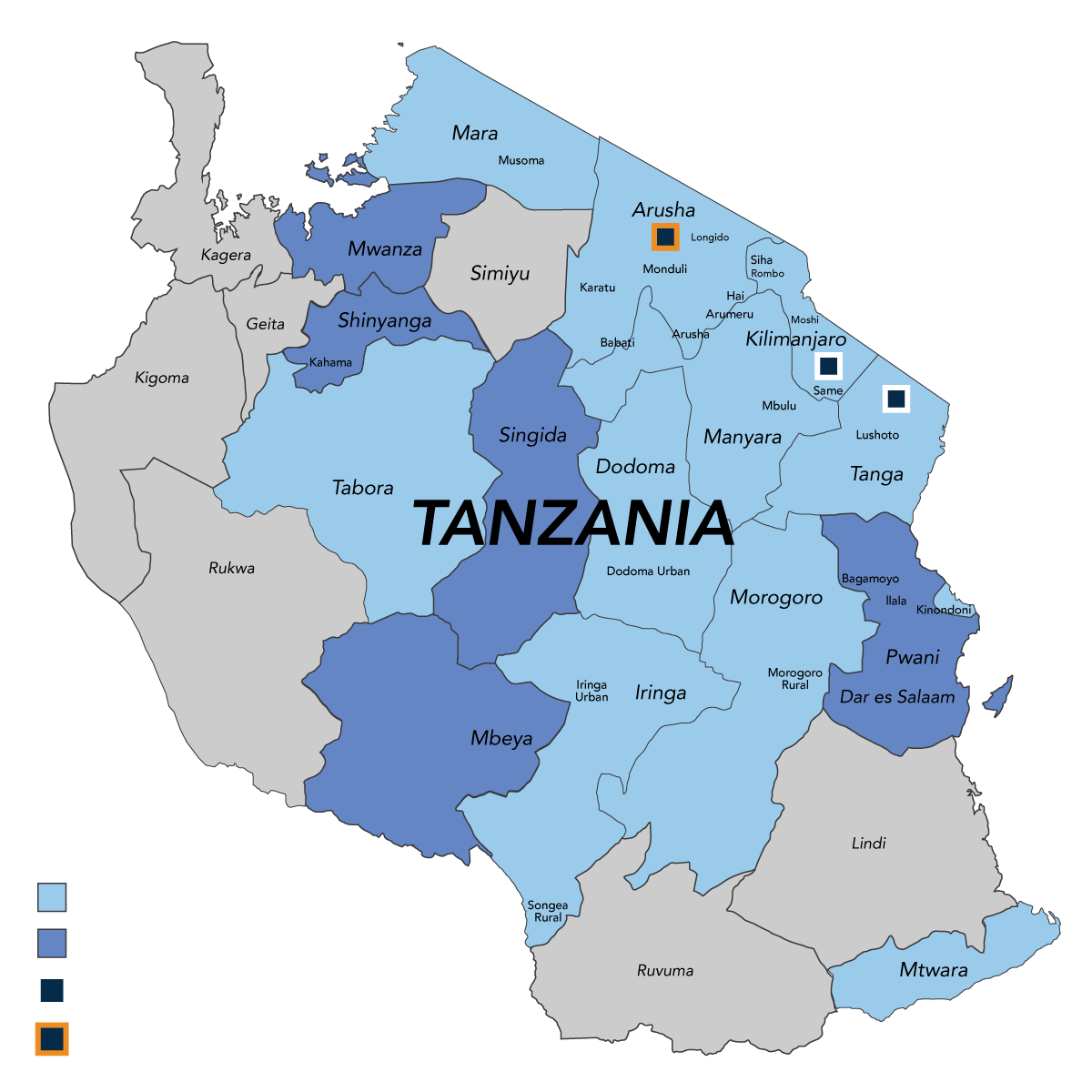 Tanzania 2020 active map